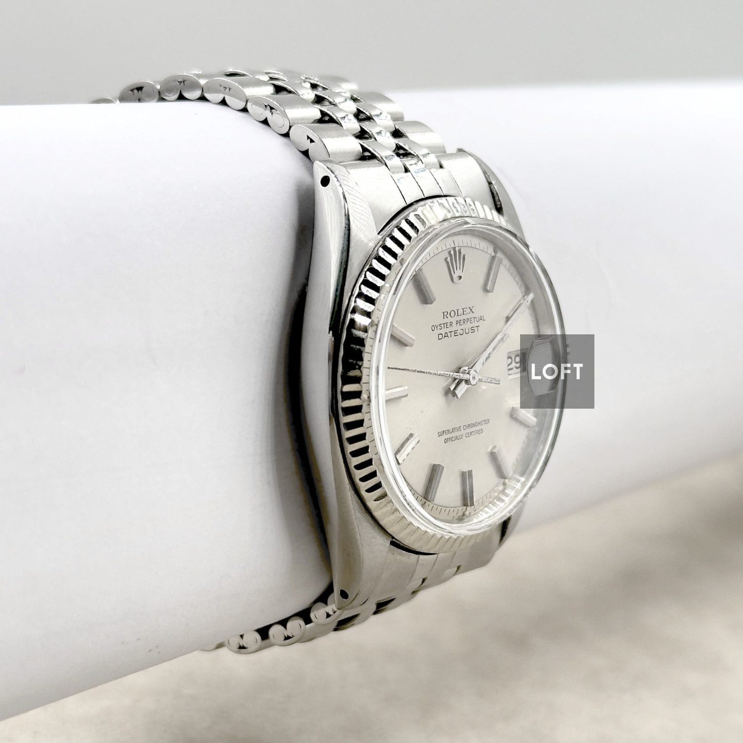 Rolex Datejust 1601 Acero y Oro blanco Bisel estriado 36 mm