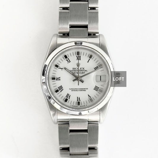 Rolex Midsize Datejust Ref. 68240 White Roman Dial 31 mm
