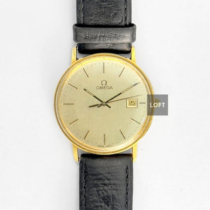Omega Vintage 196.0295 Quartz Yellow Gold 34 mm