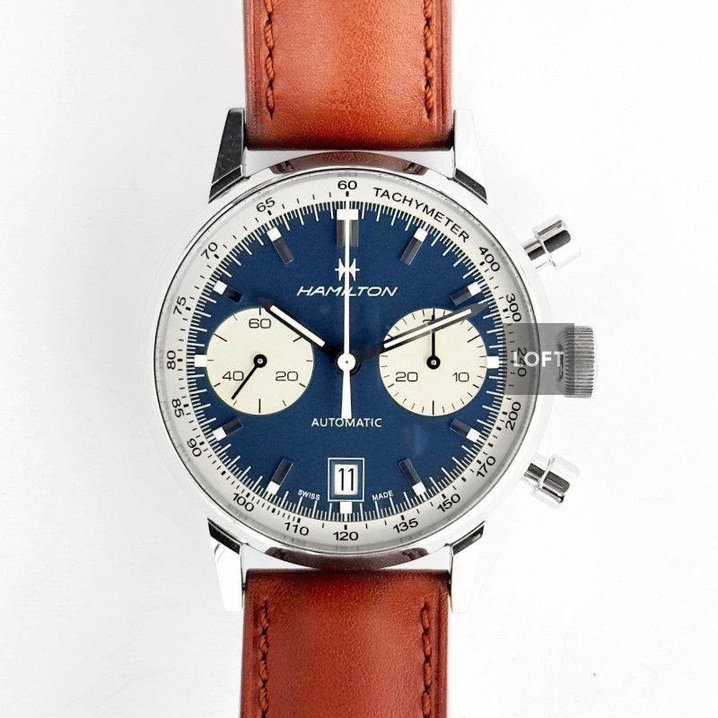 Hamilton Intra-Matic Auto Chrono Blue Dial Panda 40 mm