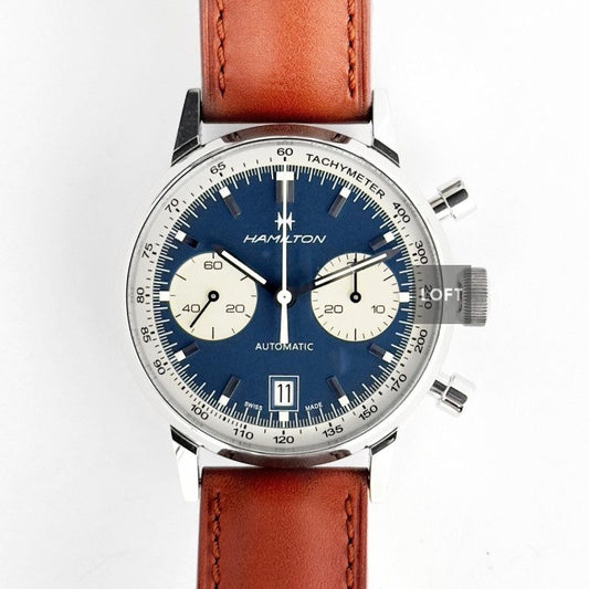 Hamilton Intra-Matic Auto Chrono Blue Dial Panda 40 mm