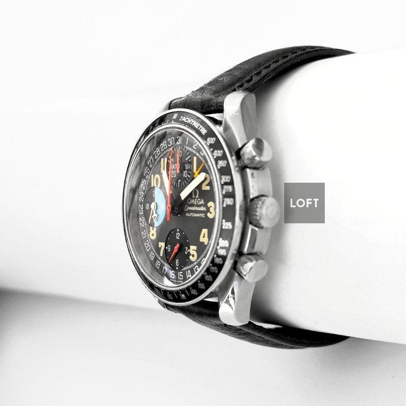 OMEGA Speedmaster ブラックレザー Omega Speedmaster Anniversary Series 39.7mm - First Omega in