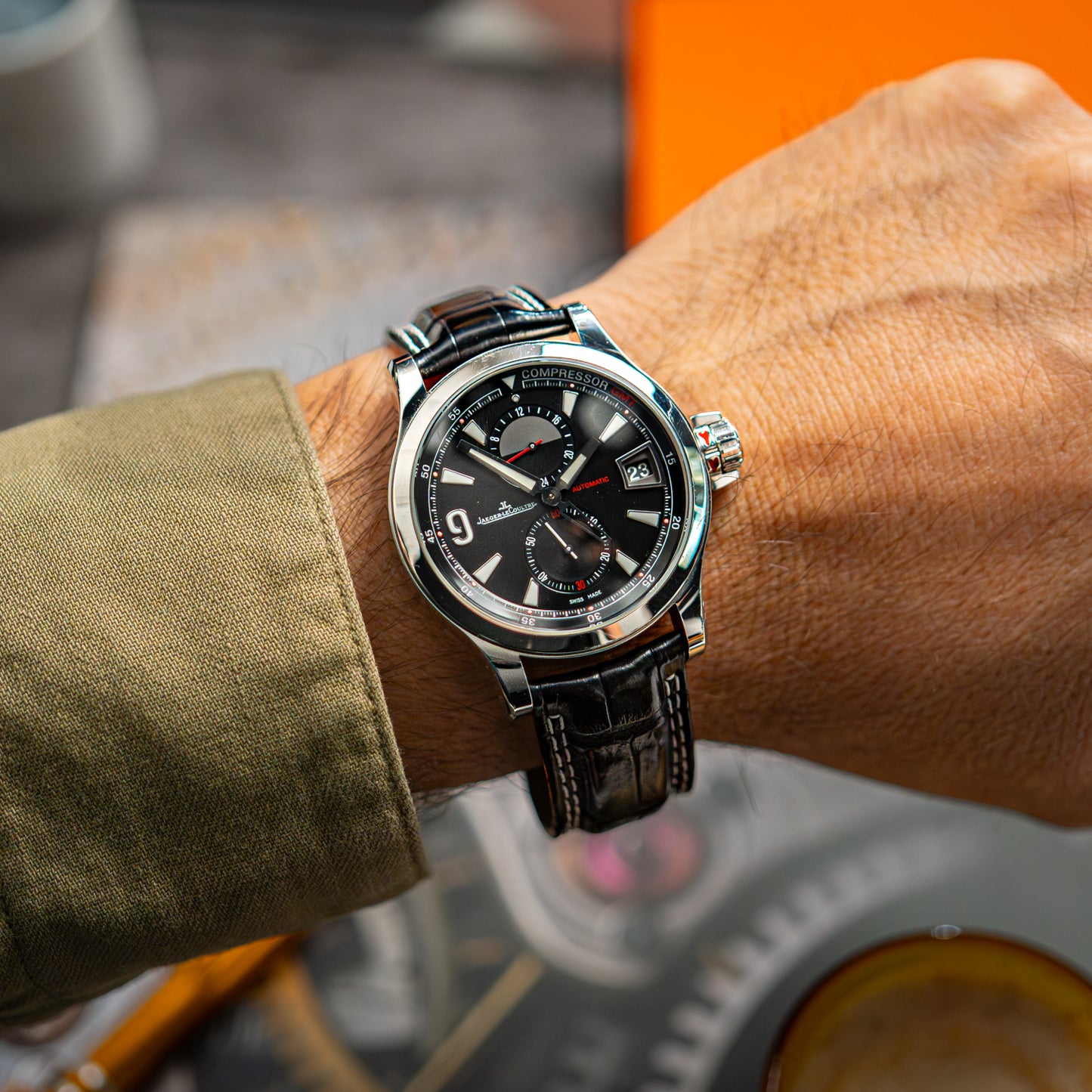 Jaeger-LeCoultre Master Compressor GMT Black Dial Automatic 41.5 mm
