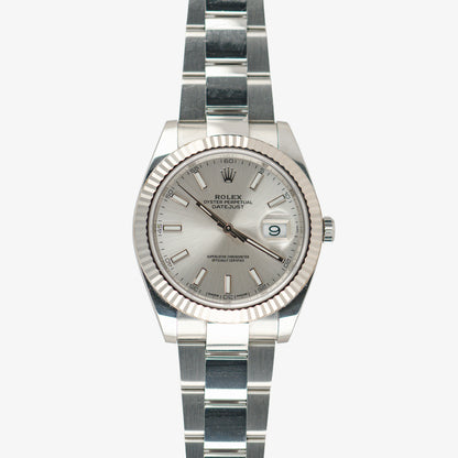 Rolex Datejust 41 Ref. 126334 Silver Dial White Gold Bezel