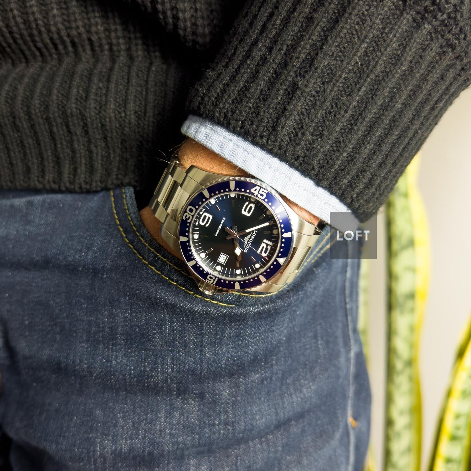 Longines HydroConquest Quartz Sunburst Blue Dial 41 mm