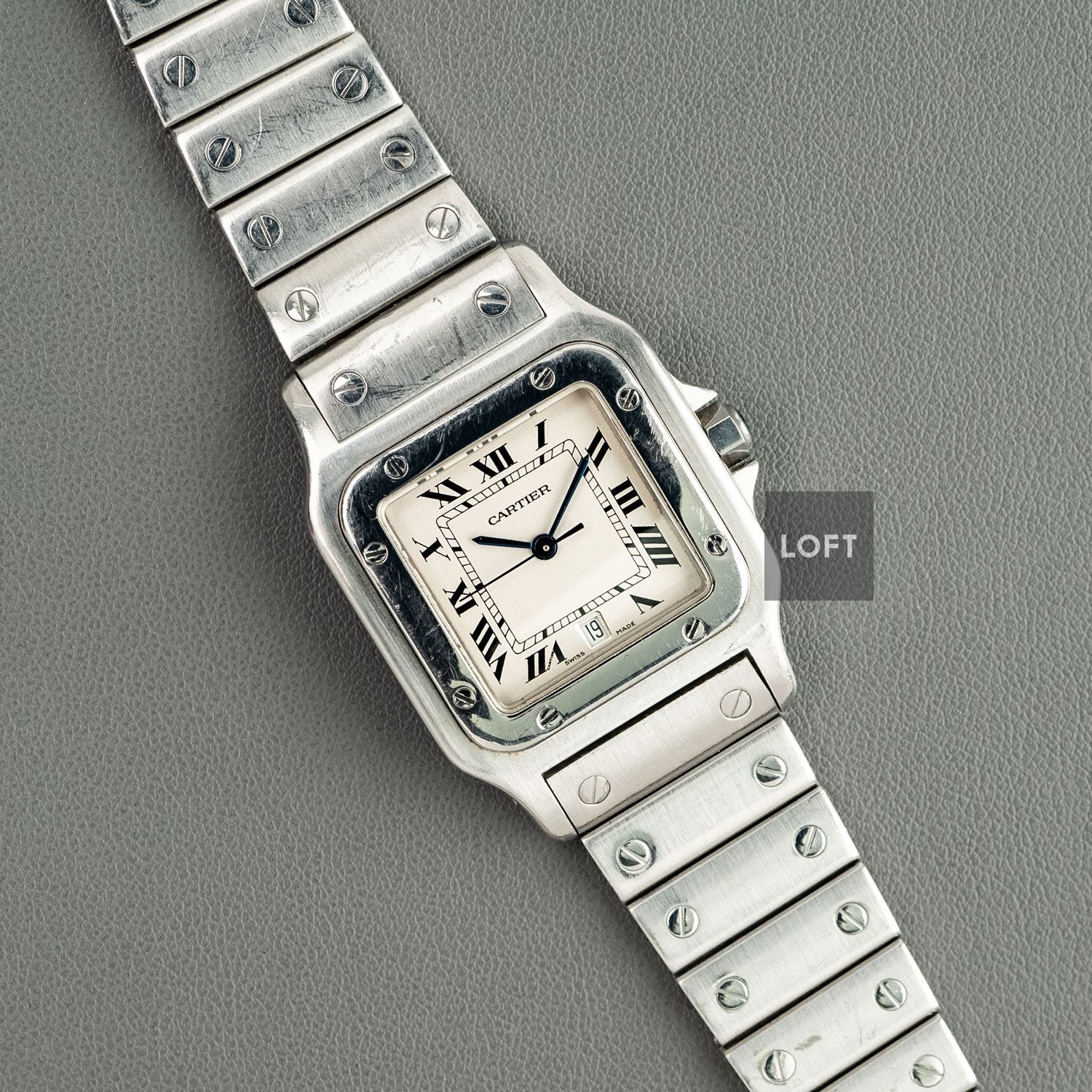 Cartier Santos Galbée Quartz Silver Dial Date 29 mm