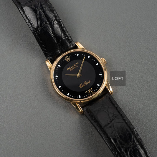Rolex Cellini 5116 Yellow Gold Black Dial 32 mm