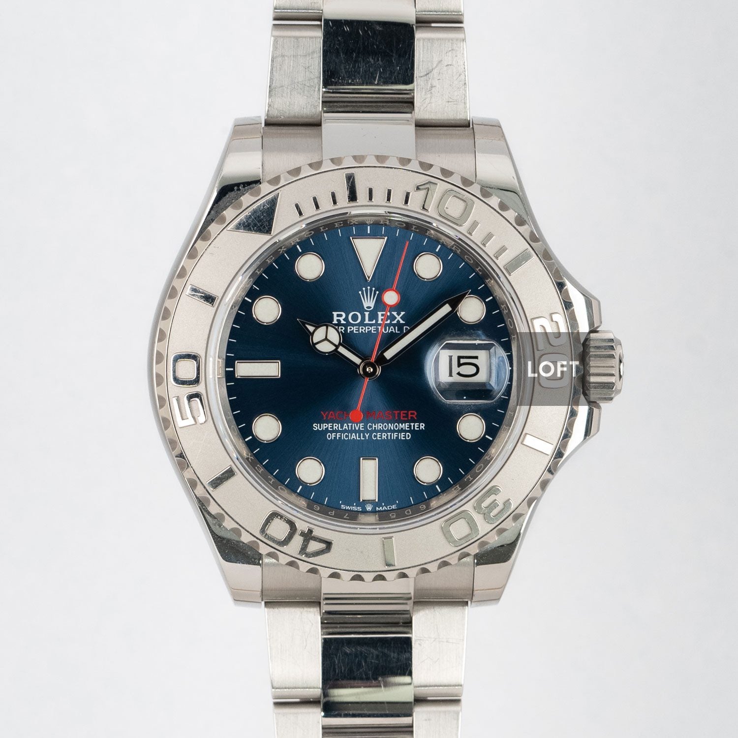 Rolex Yacht-Master Oystersteel / Platinum Blue Dial 40 mm