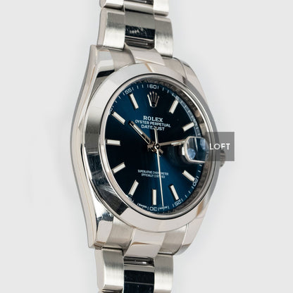 Rolex Datejust Blue Dial Oyster Bracelet 41 mm