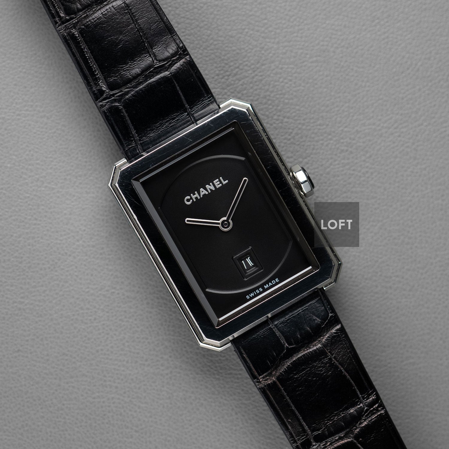 Chanel Boy-Friend Black Guilloche Dial Quartz 34 mm
