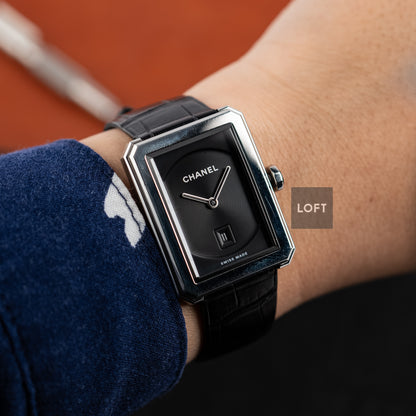 Chanel Boy-Friend Black Guilloche Dial Quartz 34 mm