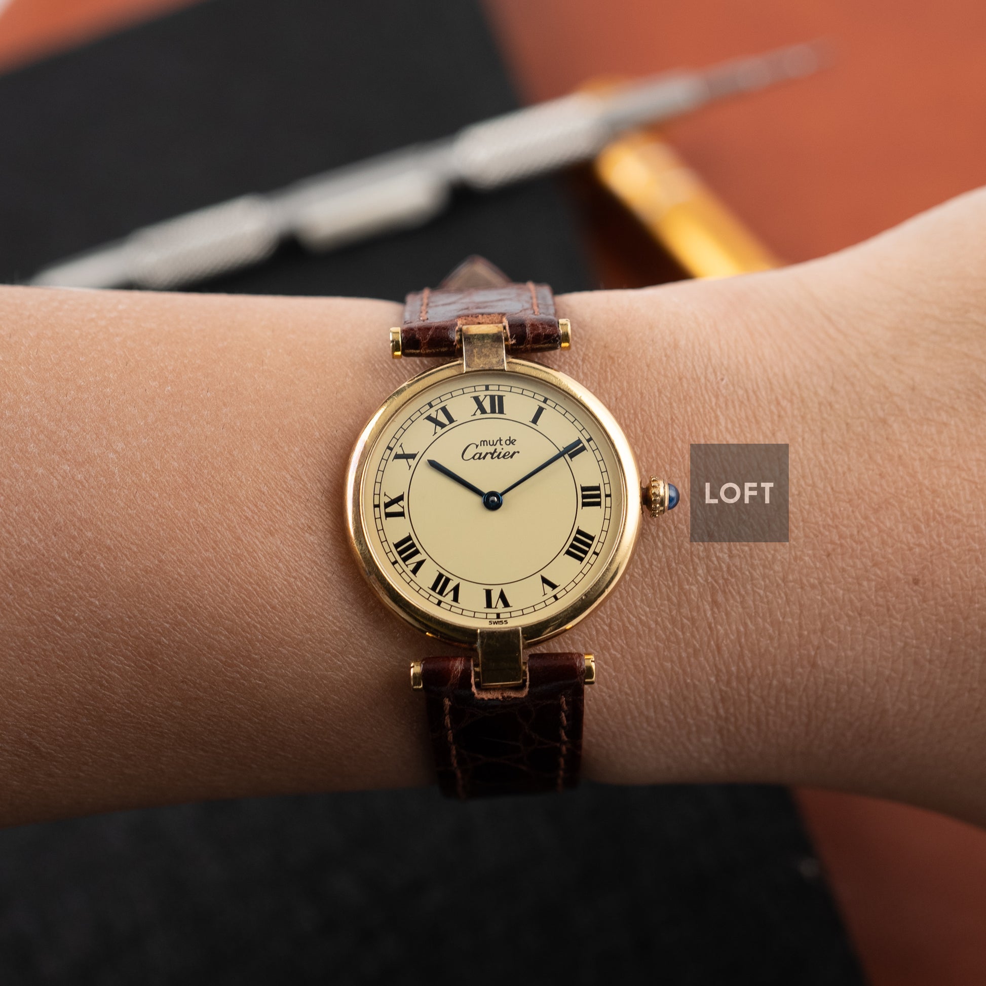 Cartier Must Vendôme Quartz Gold Plated 30 mm