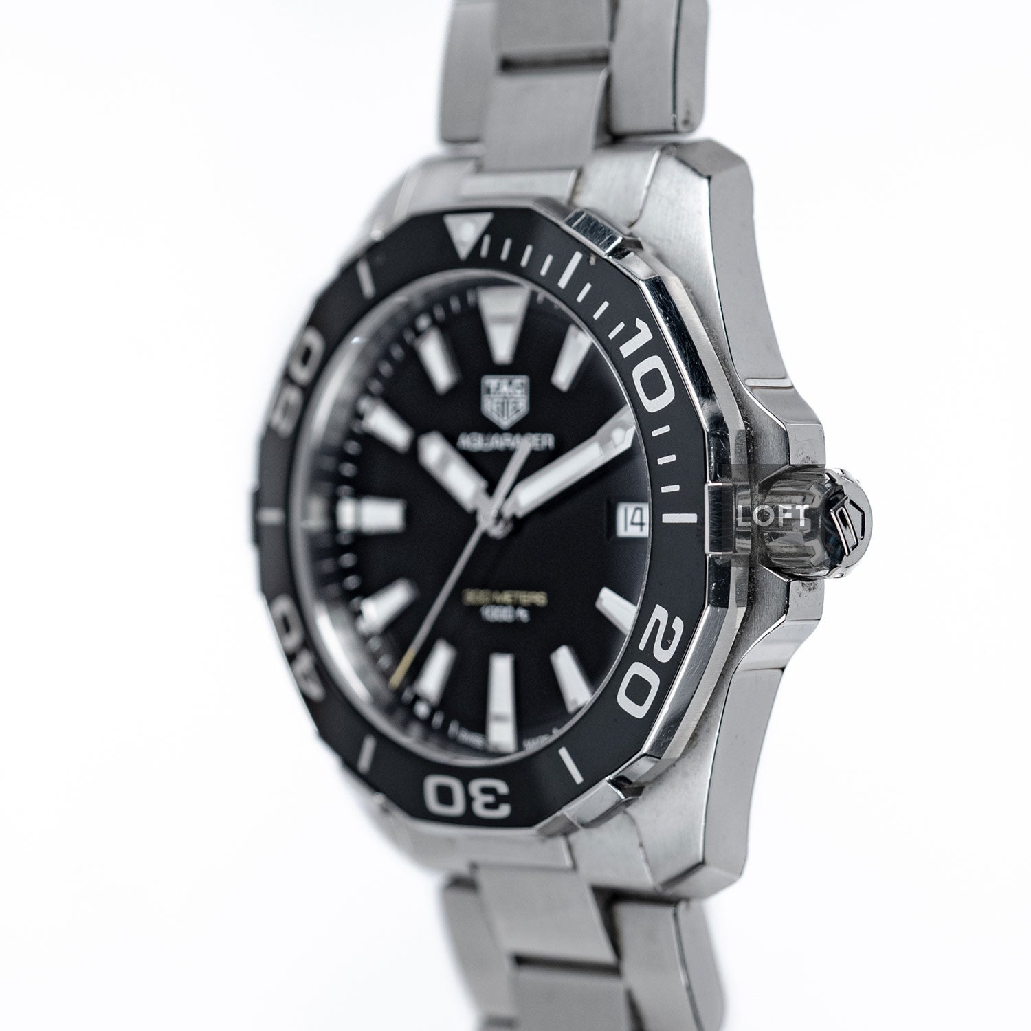 TAG Heuer ブラックダイアル 時計 TAG Heuer Aquaracer 300M Quartz Date Black Dial 41 mm – LOFT
