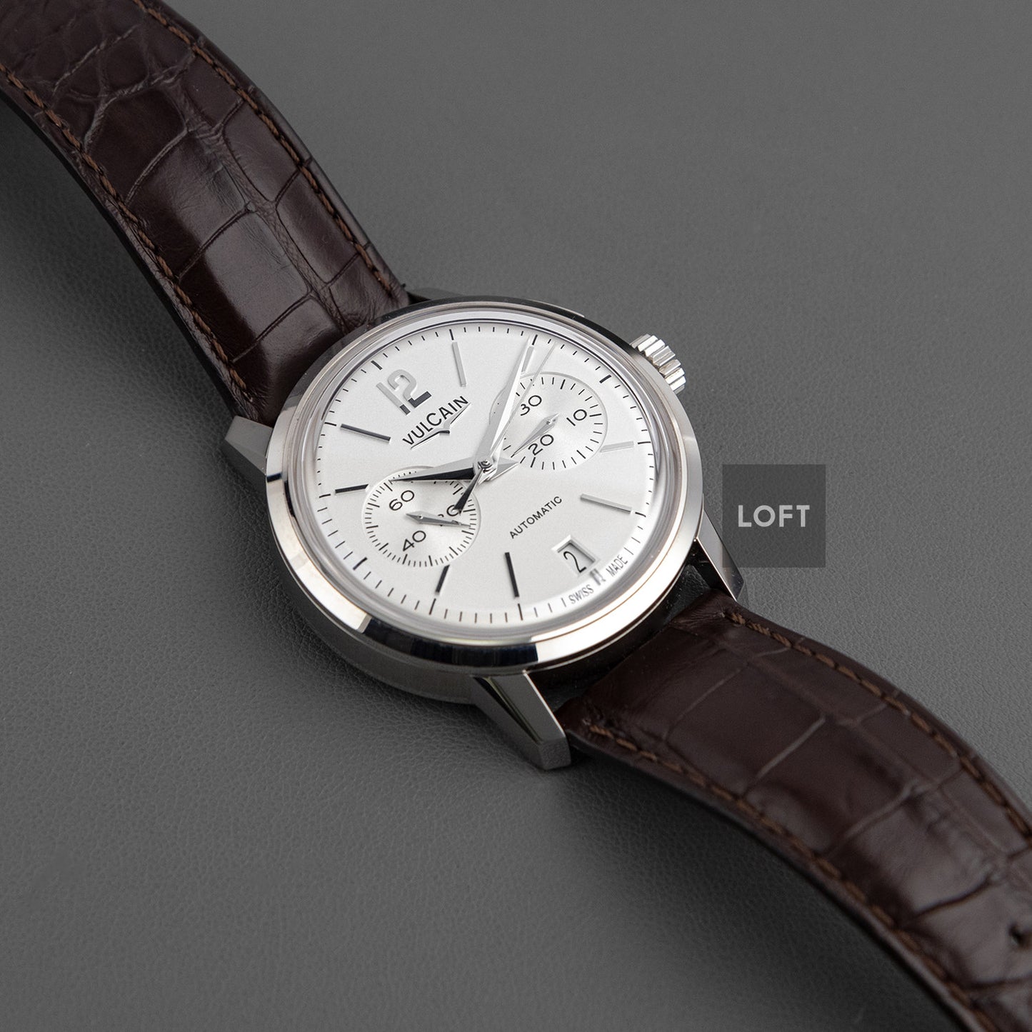 Vulcain 50s Presidents Chronograph Silver Dial 42 mm