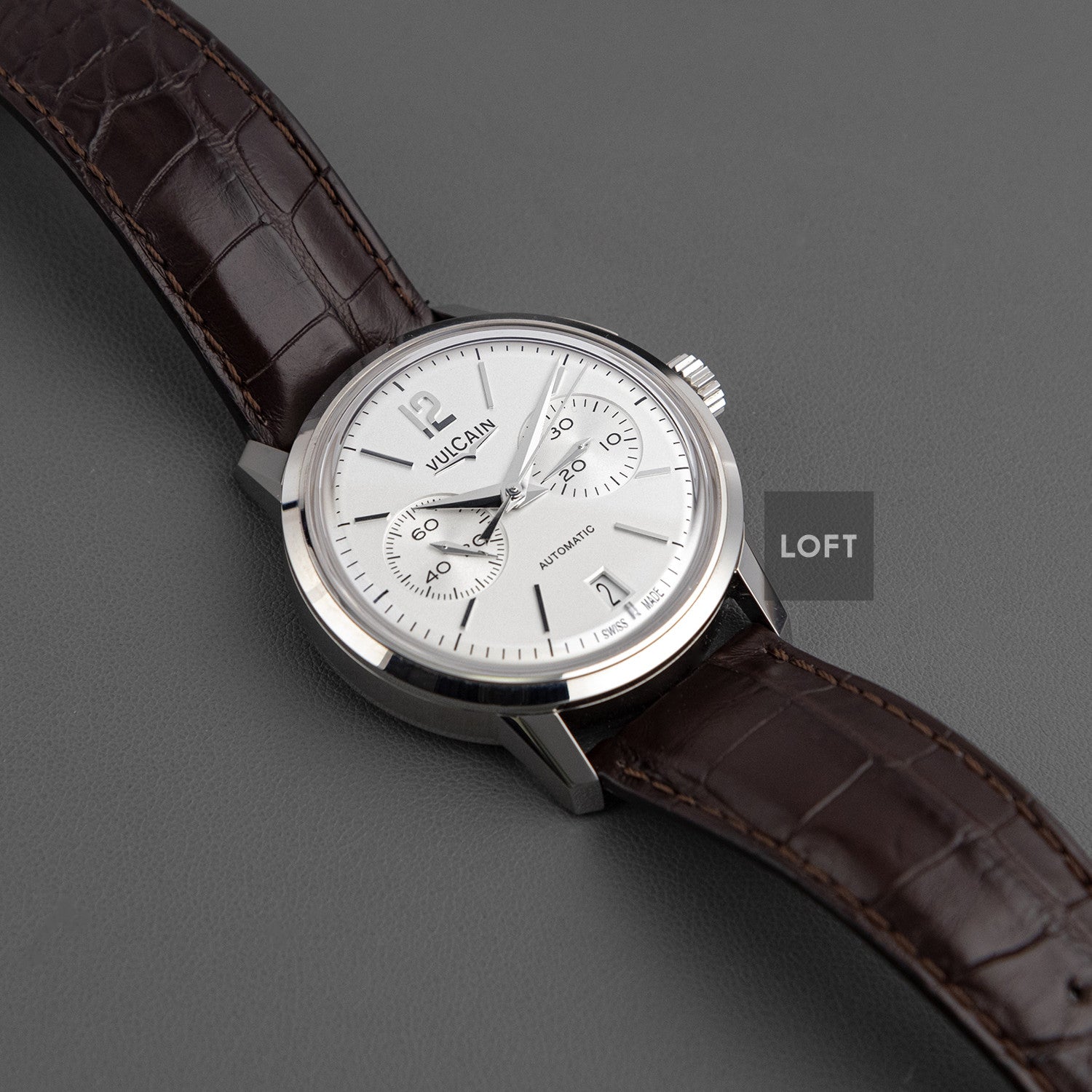 Vulcain 50s Presidents Chronograph Silver Dial 42 mm