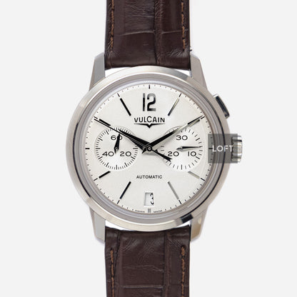 Vulcain 50s Presidents Chronograph Silver Dial 42 mm