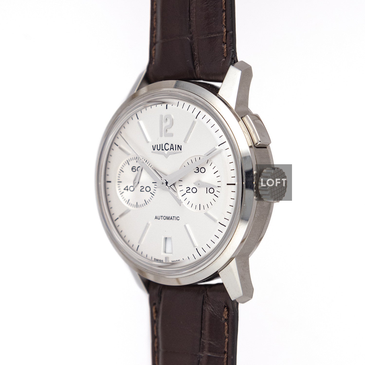 Vulcain 50s Presidents Chronograph Silver Dial 42 mm