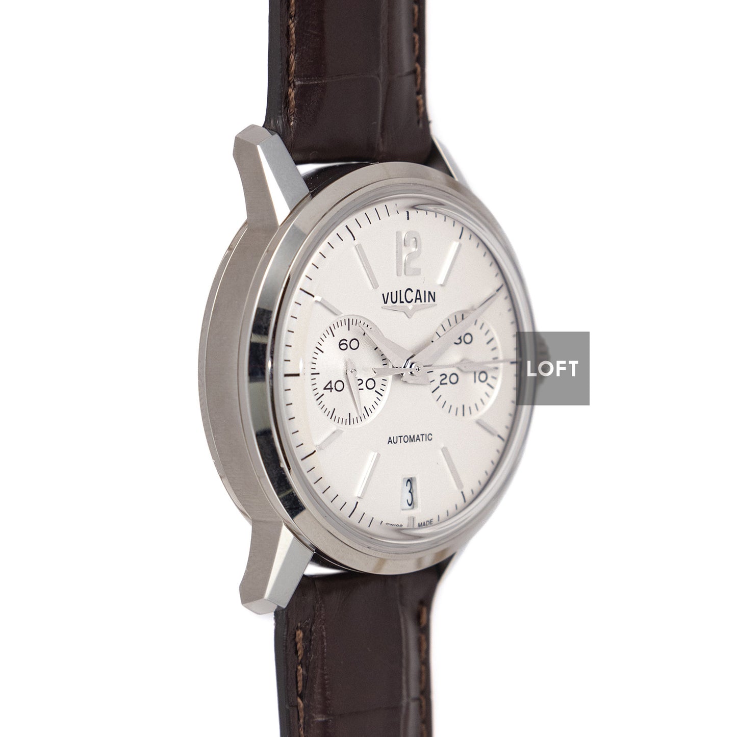 Vulcain 50s Presidents Chronograph Silver Dial 42 mm