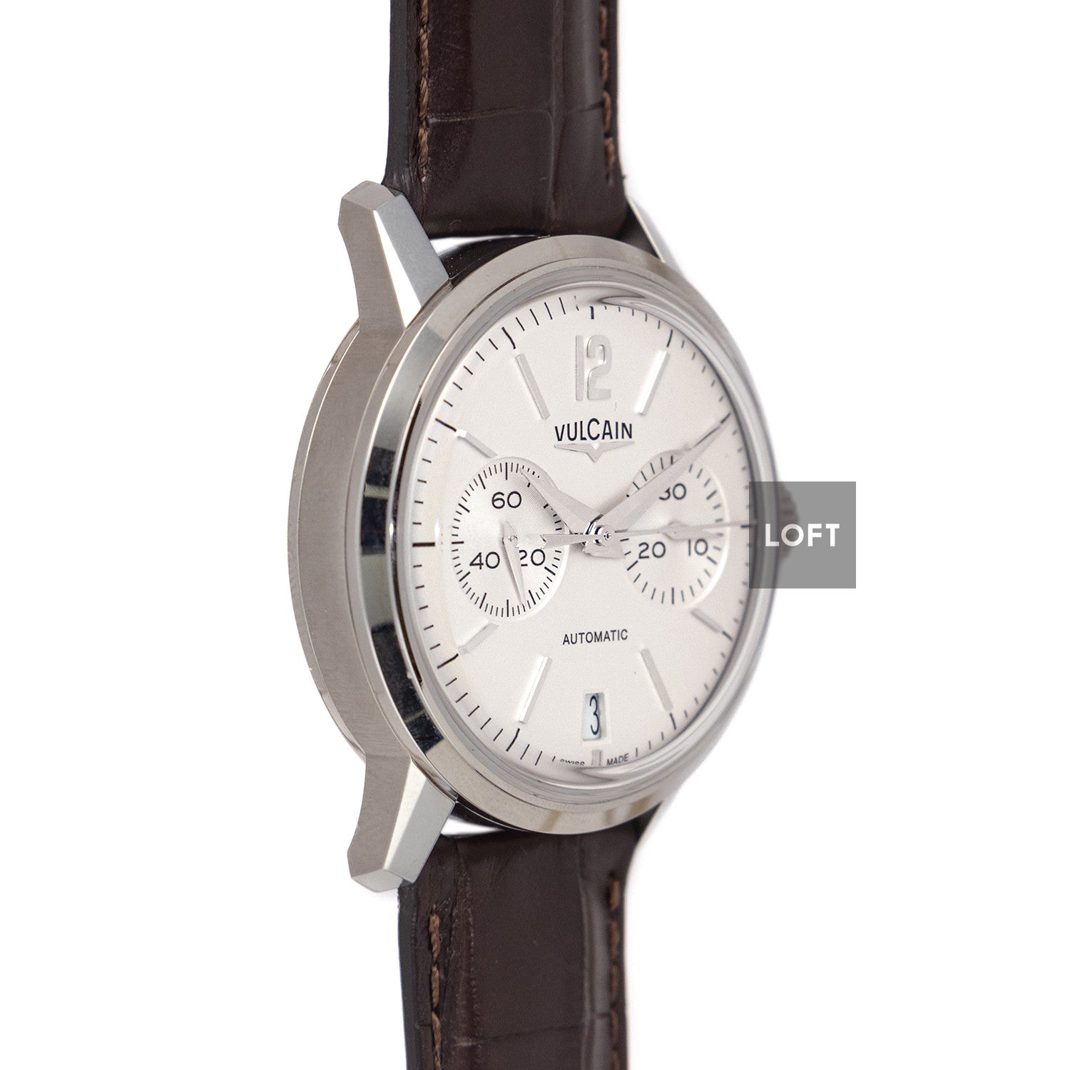 Vulcain 50s Presidents Chronograph Silver Dial 42 mm