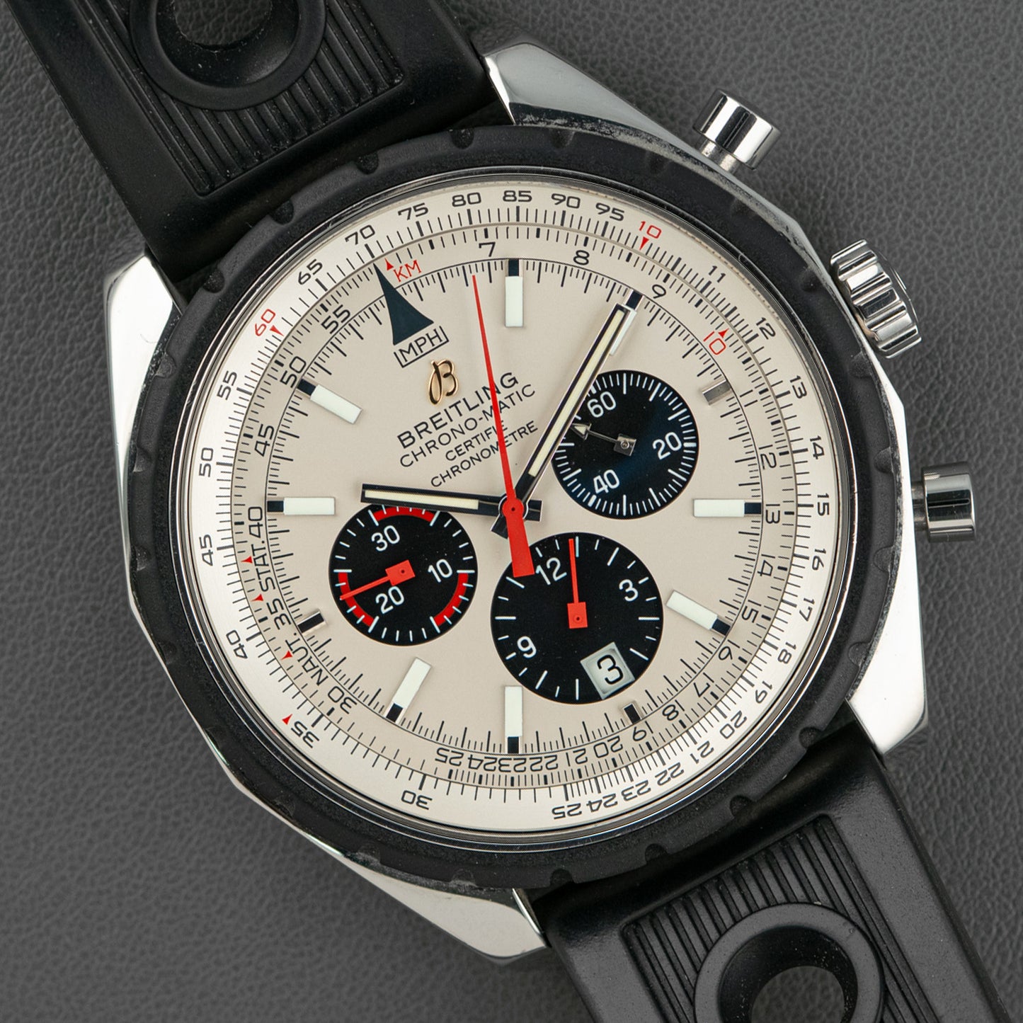 Breitling Chrono-Matic Chronograph Silver Dial 49mm