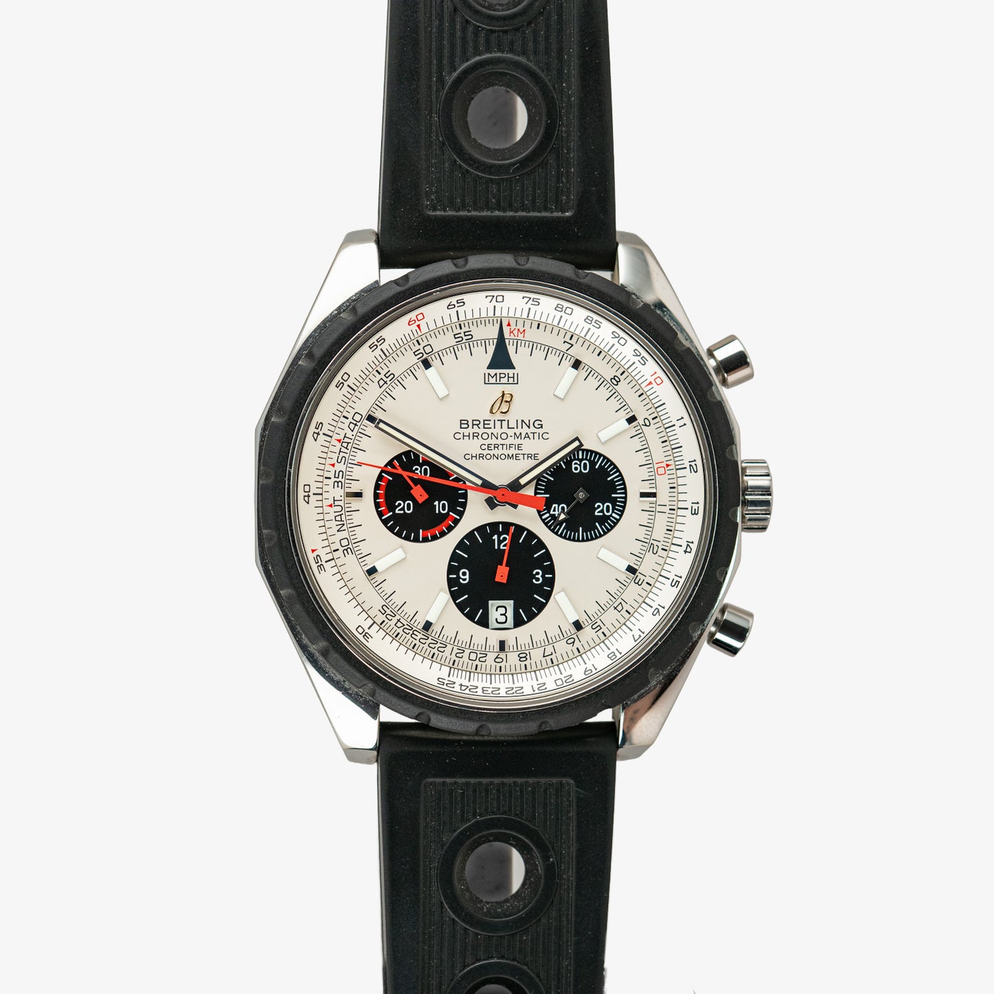 Breitling Chrono-Matic Chronograph Silver Dial 49mm