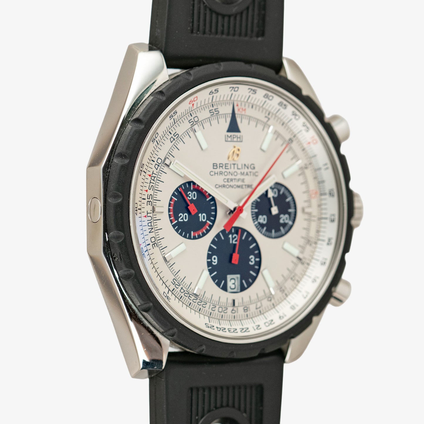 Breitling Chrono-Matic Chronograph Silver Dial 49mm