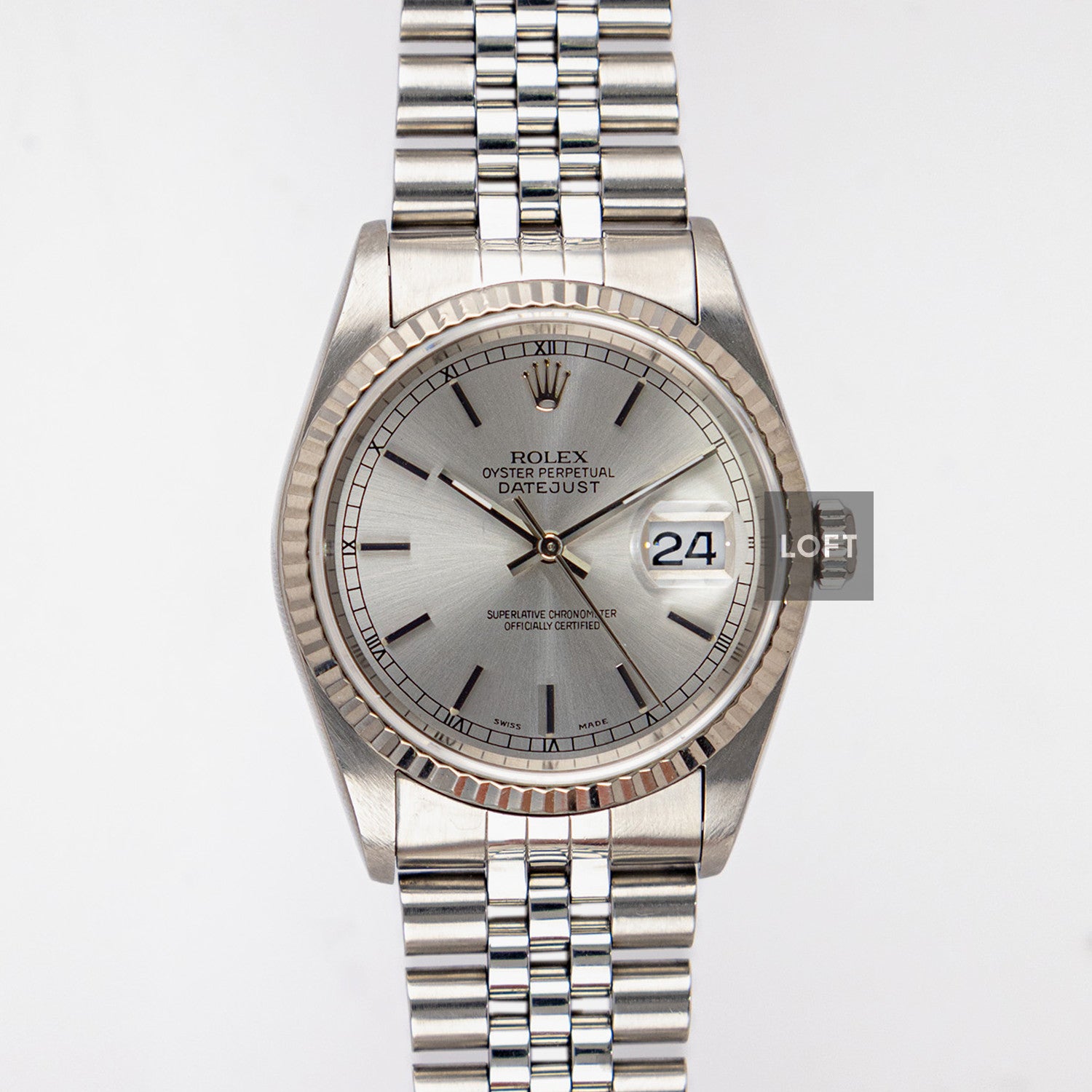 Rolex Datejust 16220 Steel Silver Dial 36 mm