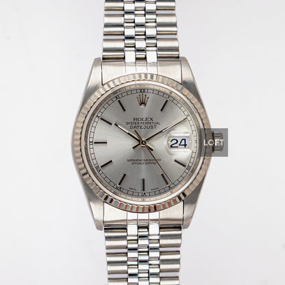 Rolex Datejust 16220 Steel Silver Dial 36 mm