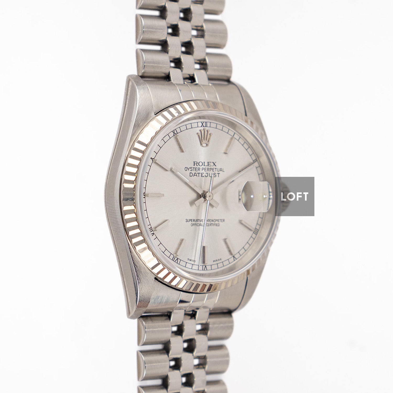 Rolex Datejust 16220 Steel Silver Dial 36 mm