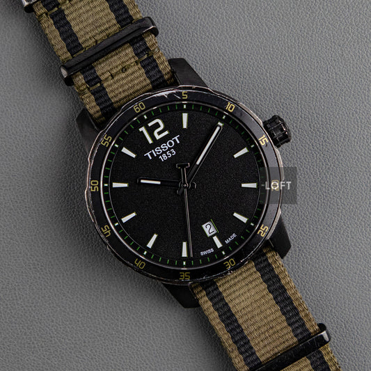 Tissot Quickster Black Dial NATO Strap Quartz 40mm