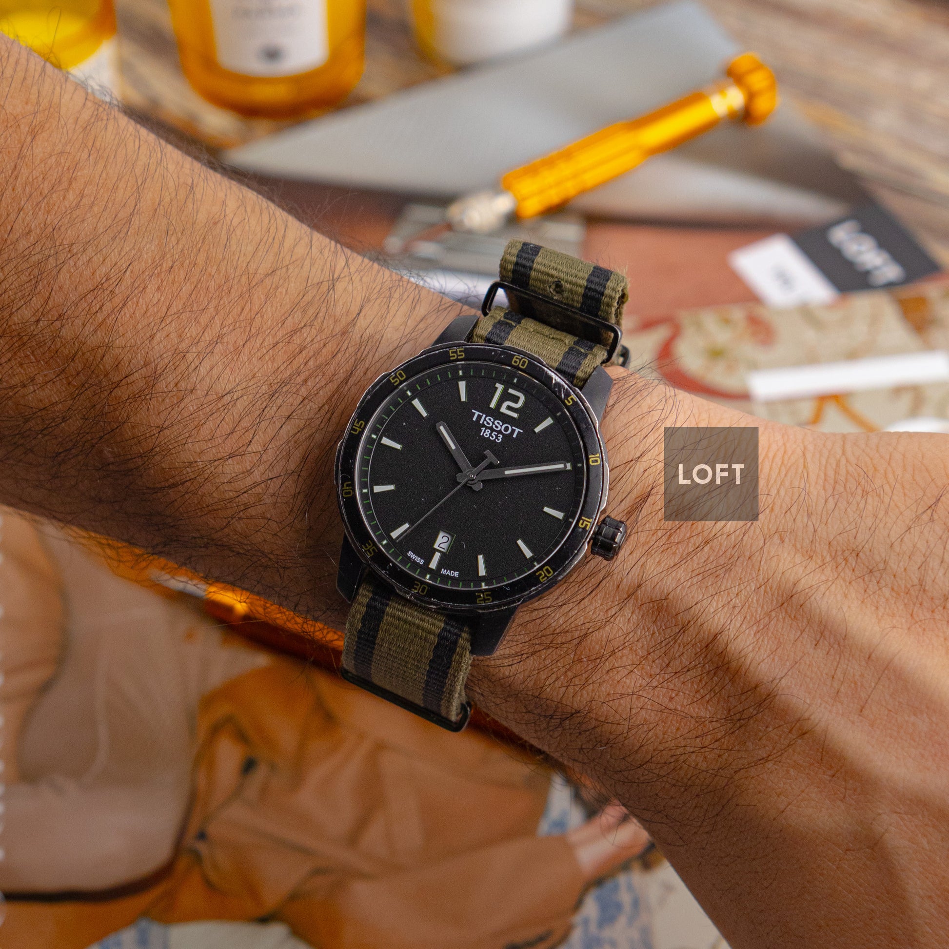 Tissot Quickster Black Dial NATO Strap Quartz 40mm