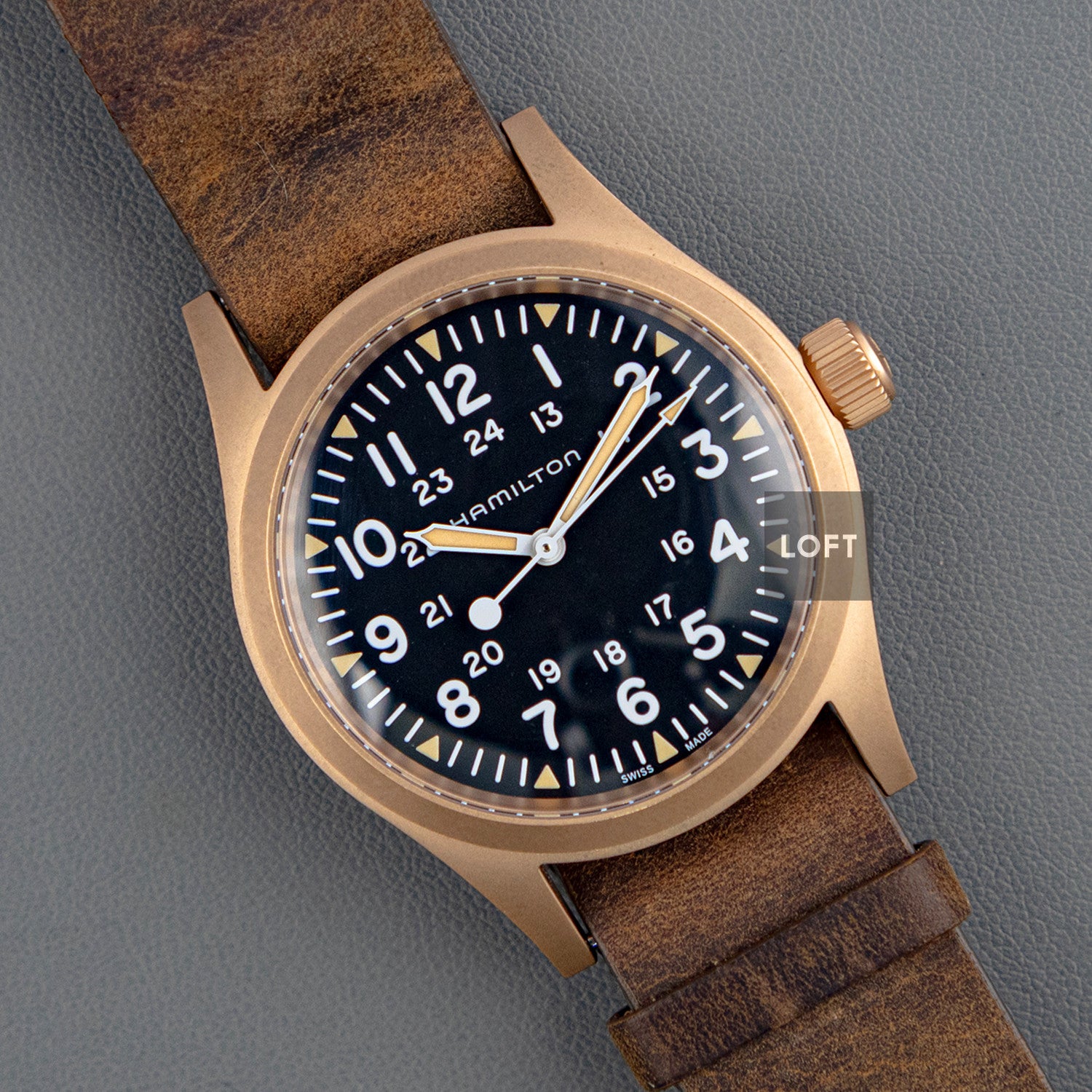 ☆HAMILTON☆ Khaki Field Mechanical Bronze 38mm 腕時計♪ Hamilton Khaki Field Mechanical Bronze 38mm Watch - Bronze