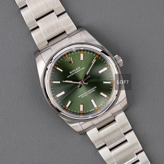Rolex Oyster Perpetual 114200 Olive Green Dial 34mm