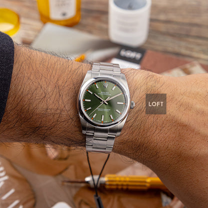 Rolex Oyster Perpetual 114200 Olive Green Dial 34mm