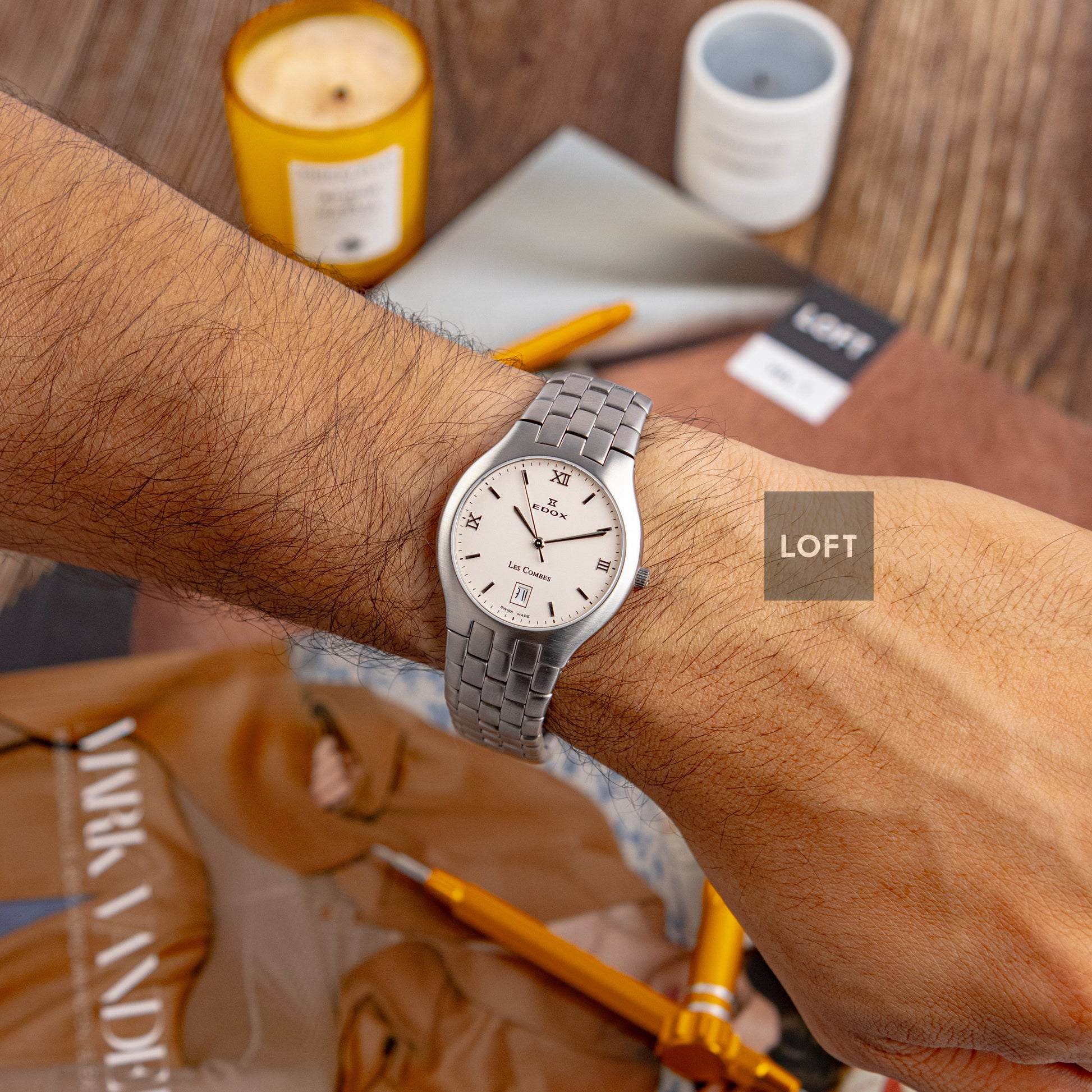 Edox Les Combes 61150 Quartz Silver Dial 34mm