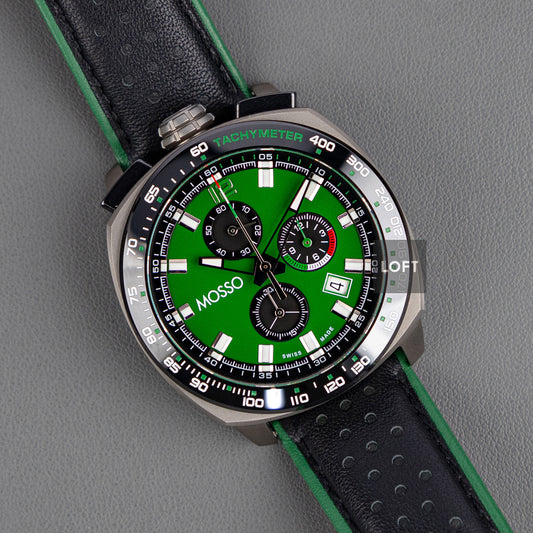 Mosso Italia Bull Head Quartz Chronograph Green 42mm