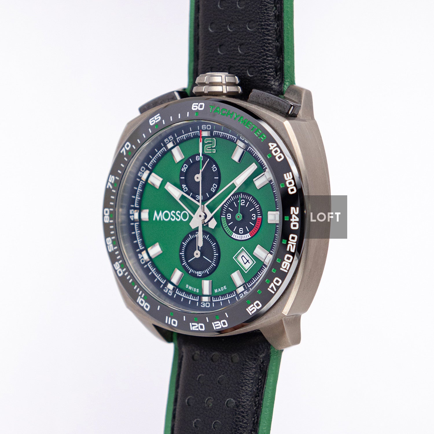Mosso Italia Bull Head Quartz Chronograph Green 42mm