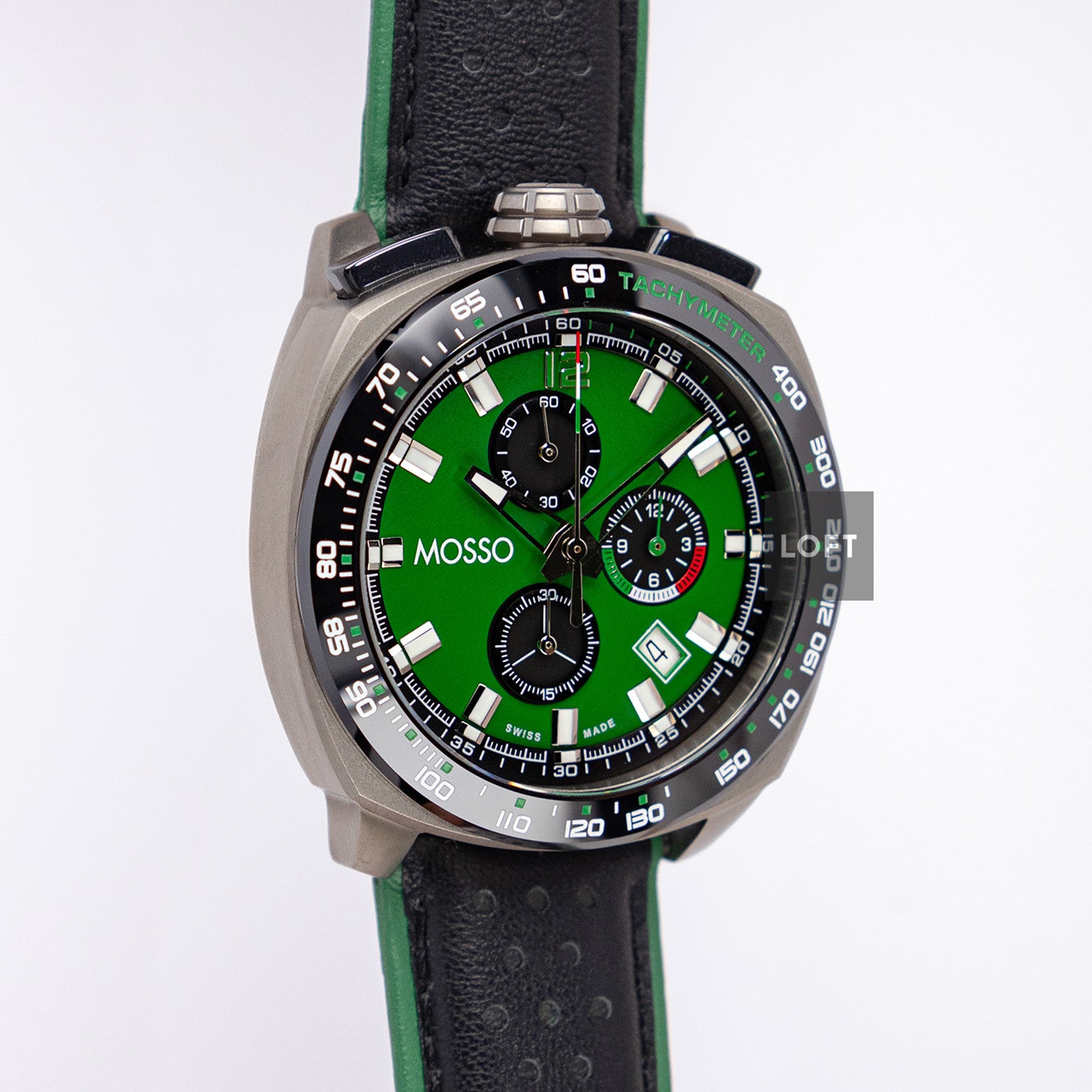 Mosso Italia Bull Head Quartz Chronograph Green 42mm