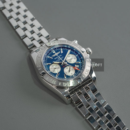 Breitling Chronomat Blue Panda Chronograph 44mm