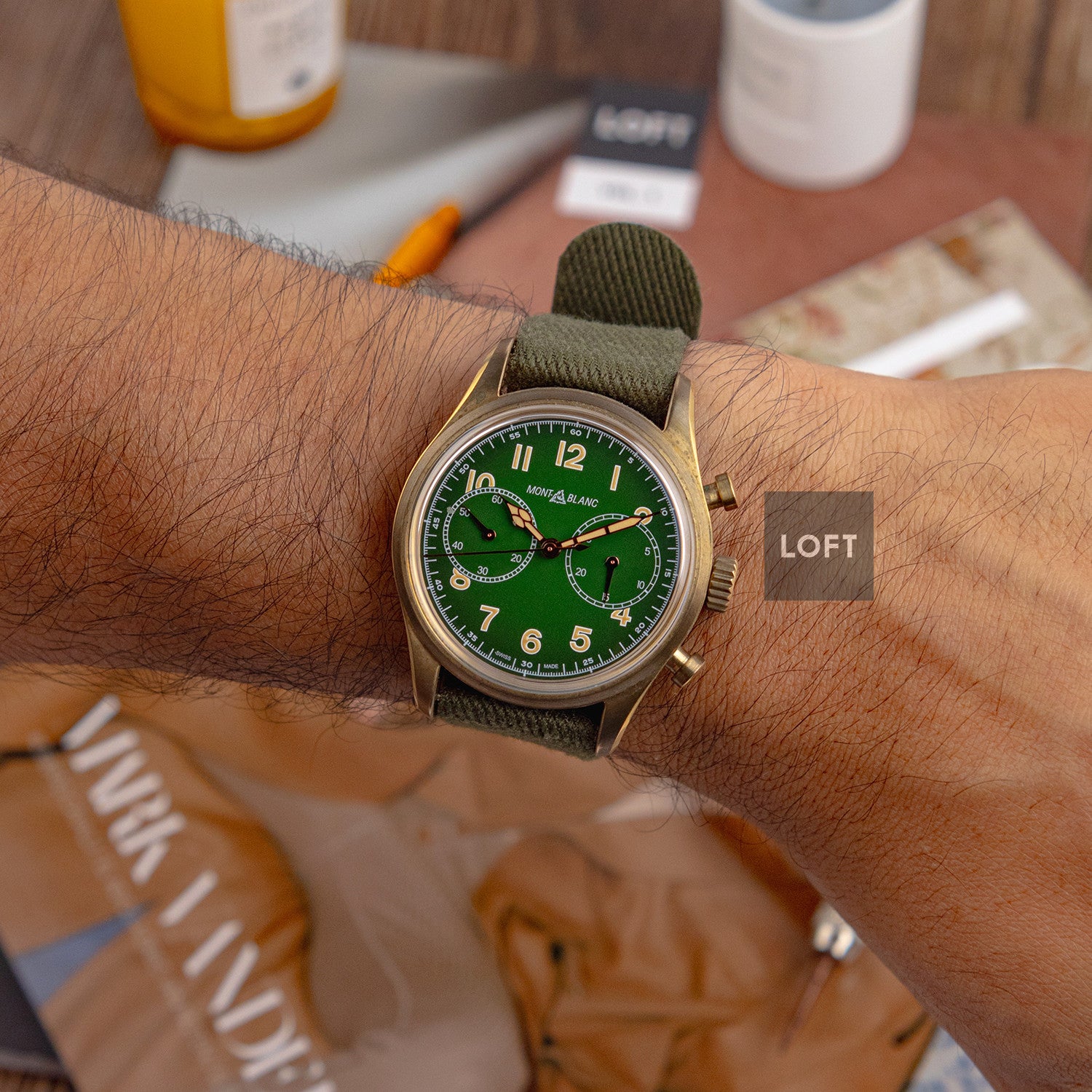 Montblanc 1858 Bronze Chronograph Green Dial 42mm