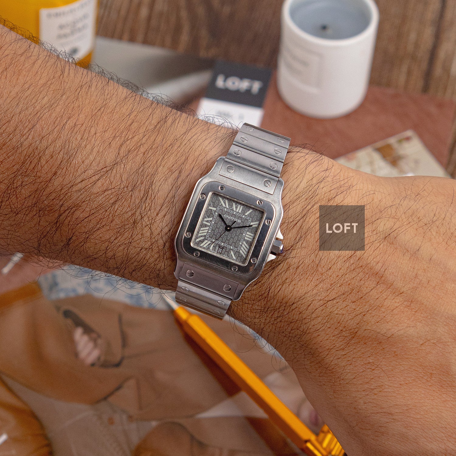 Cartier Santos Galbée Quartz Date Logo Dial 29mm