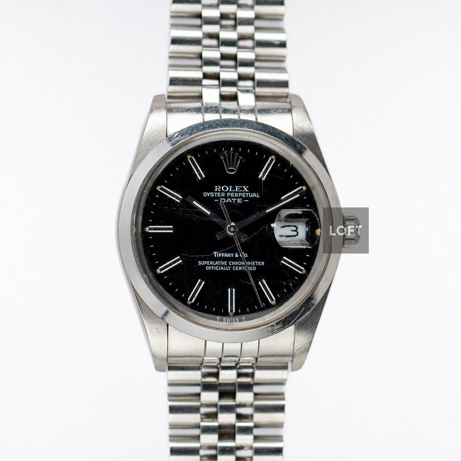 Rolex Oyster Perpetual Date 15000 Tiffany & Co. 34mm