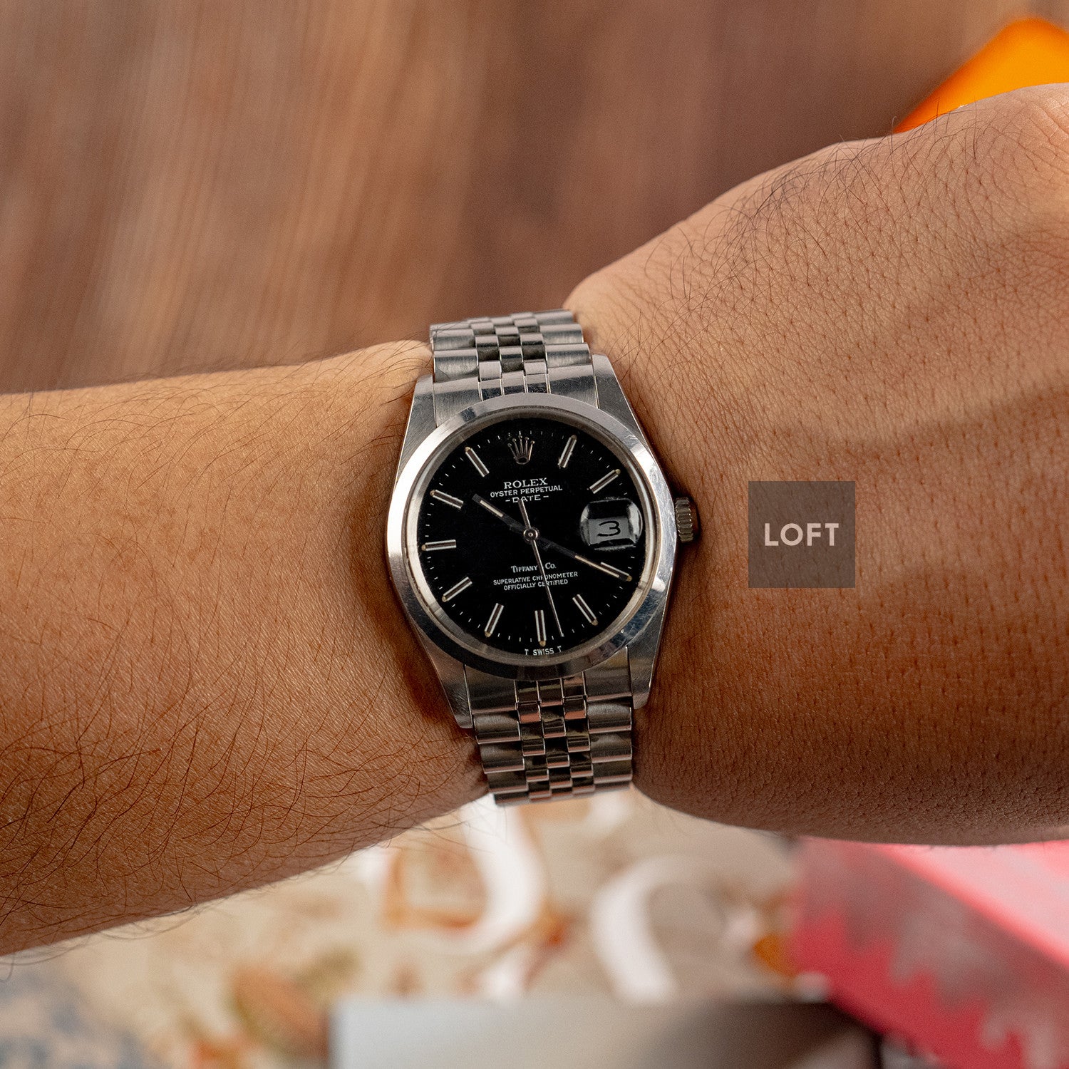 Rolex Oyster Perpetual Date 15000 Tiffany & Co. 34mm