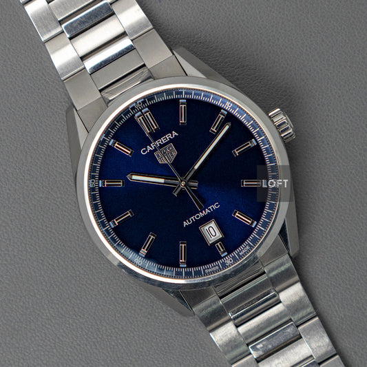 TAG Heuer Carrera Calibre 5 Automatic Blue Dial 39mm