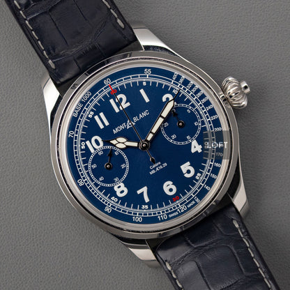 Montblanc 1858 Chronograph Tachymeter Blue 44mm