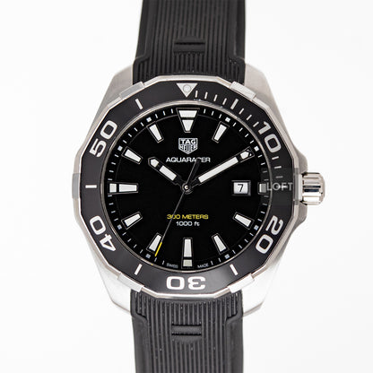 TAG Heuer Aquaracer Quartz Black Dial Rubber 43mm