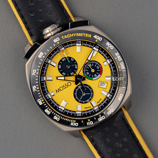 Mosso Italia Bull Head Quartz Chronograph Yellow 42mm