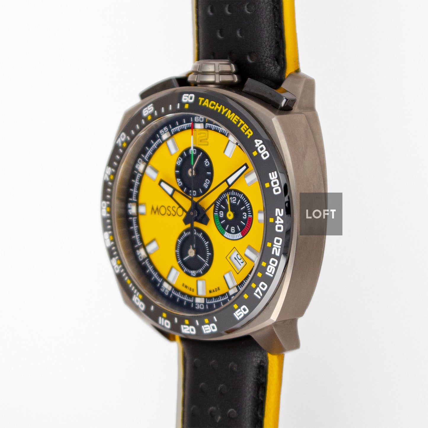 Mosso Italia Bull Head Quartz Chronograph Yellow 42mm