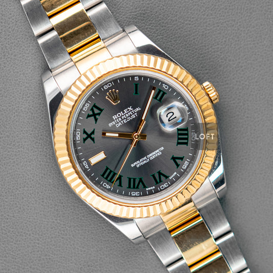 Rolex Datejust II Rolesor Slate Roman Dial 41mm