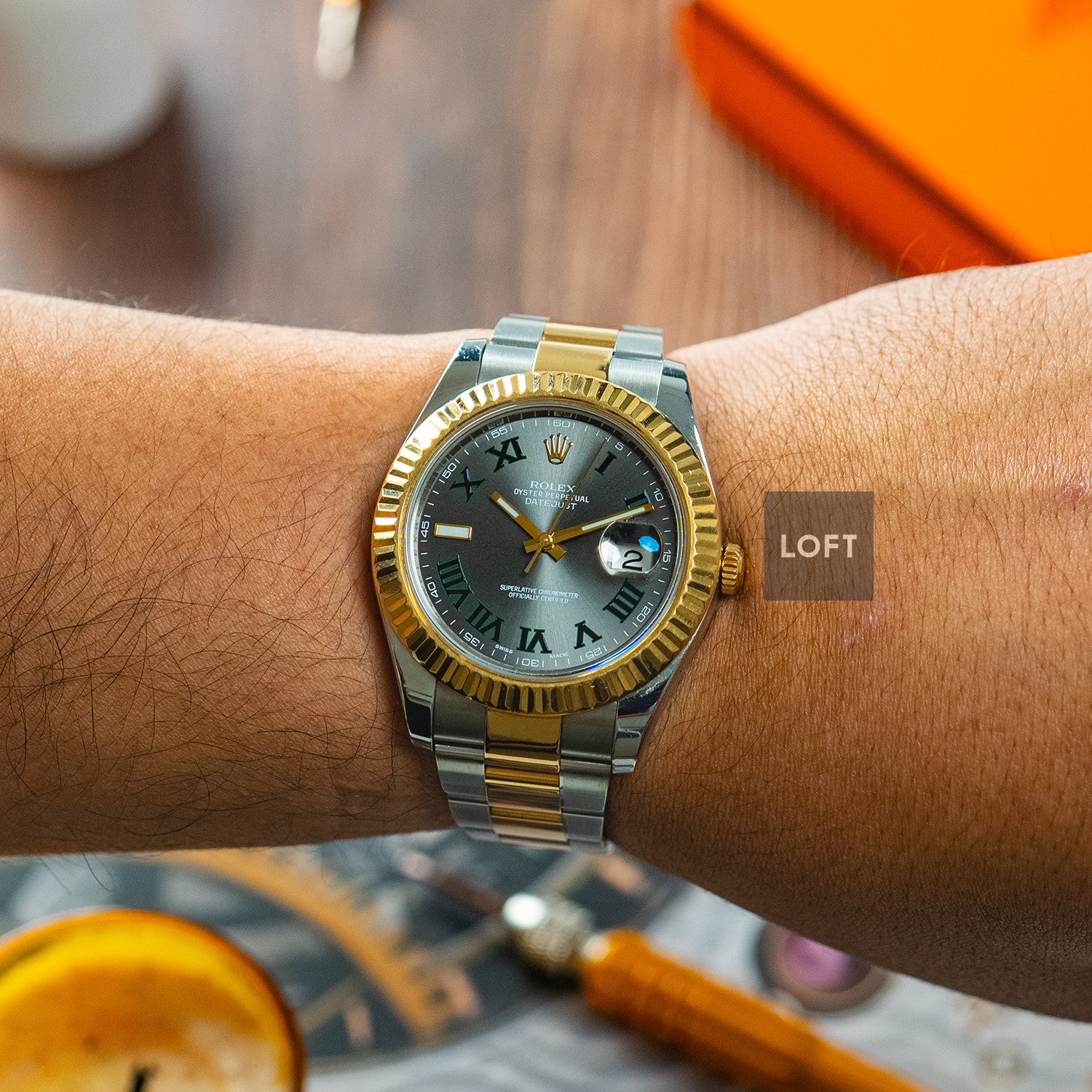Rolex Datejust II Rolesor Slate Roman Dial 41mm